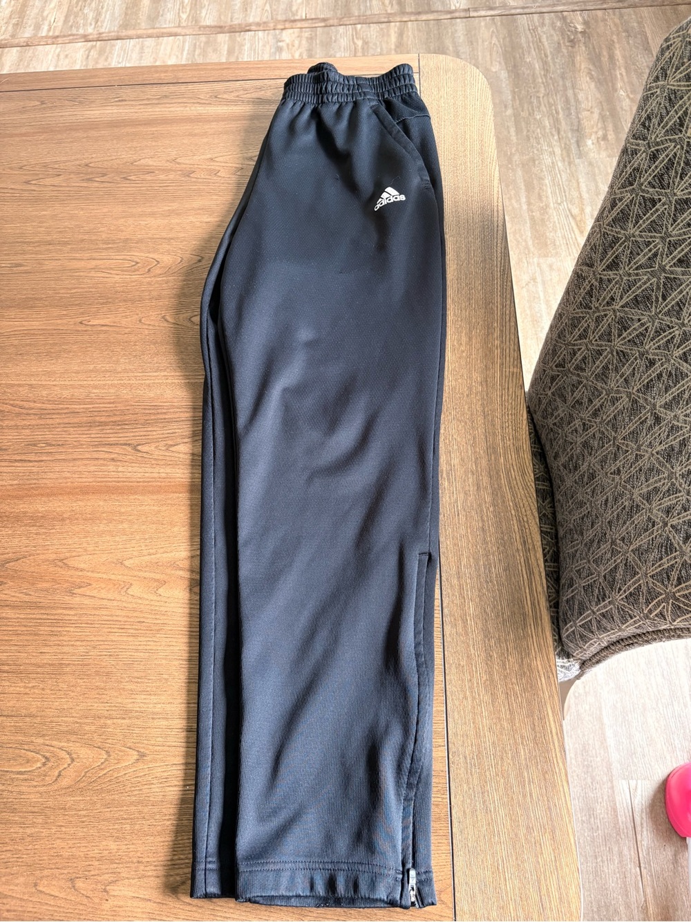adidas Black Athletic Track Pants with White Logo